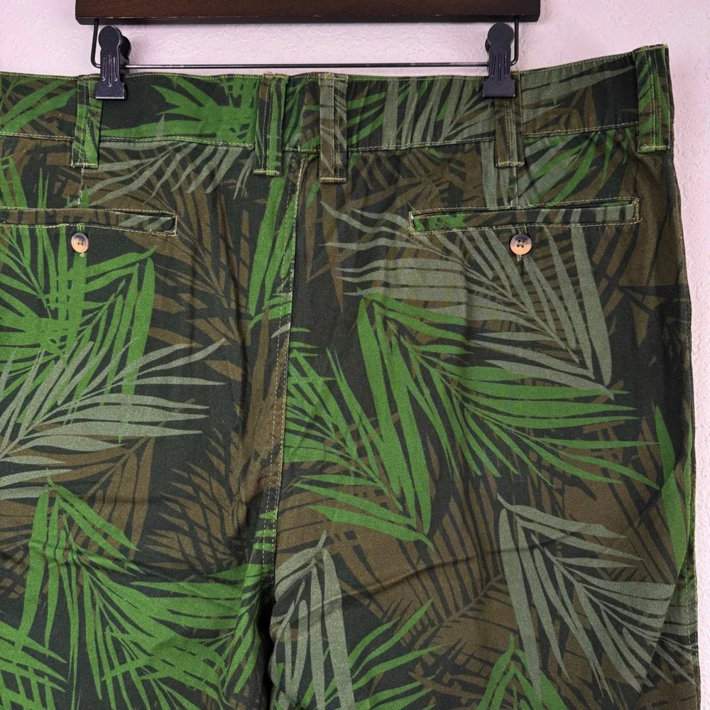 NEW King Size Big Tropical Palm Leaf Print Chino Shorts Green 44